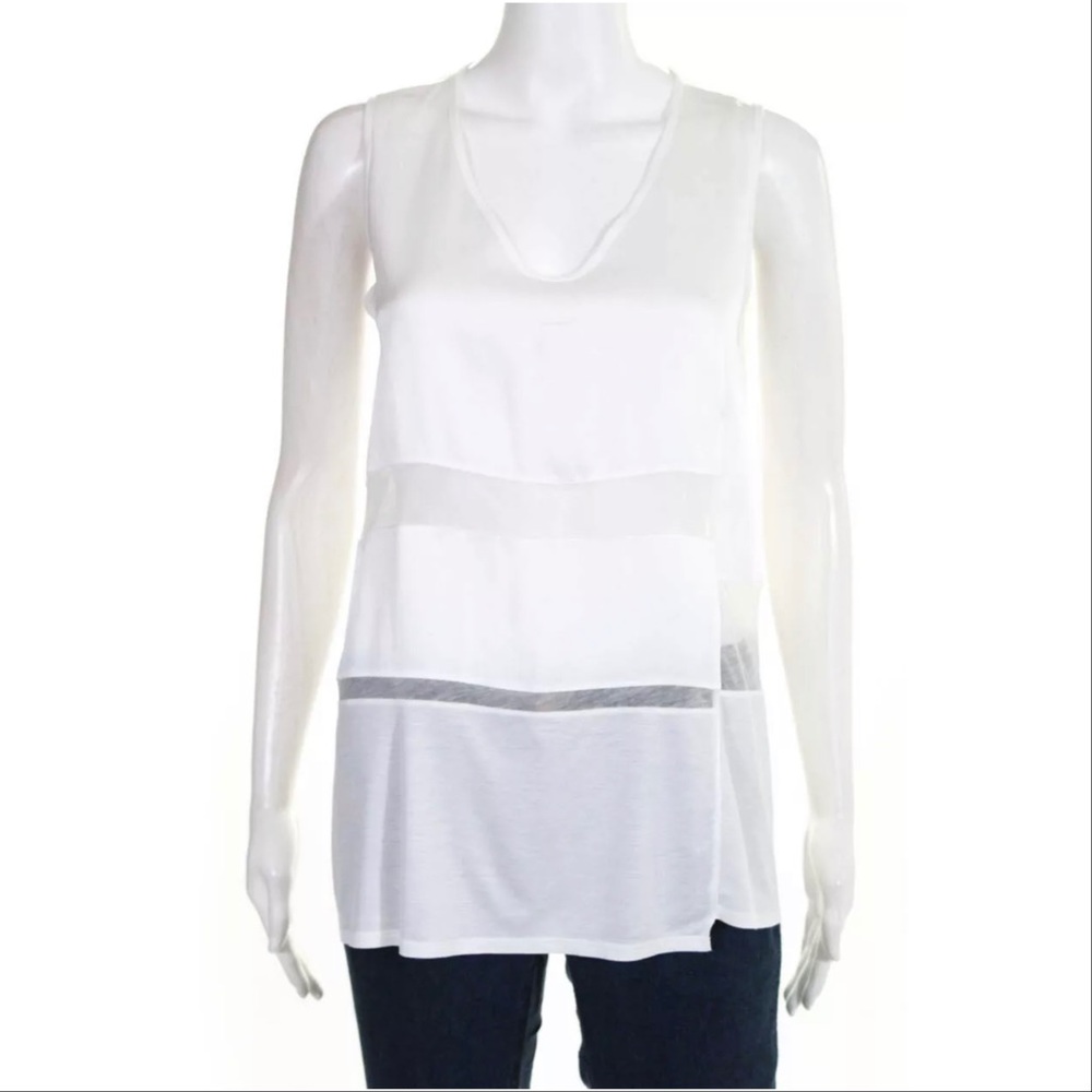 Helmut Lang Sheer Stripe Tank Top Sz Petite